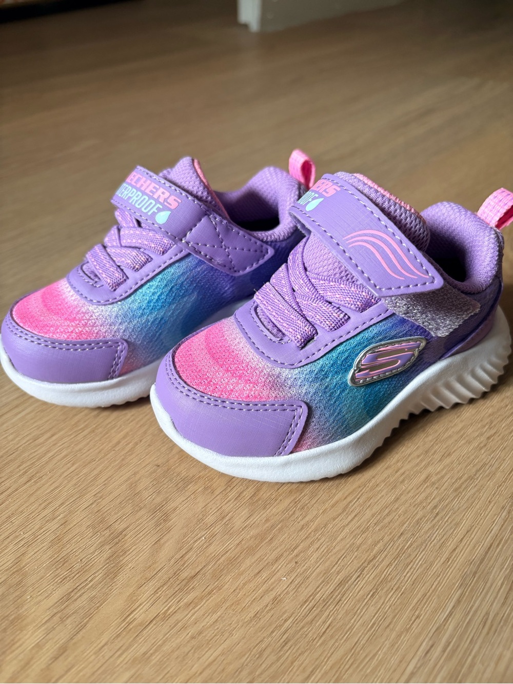 Skechers Kids Purple Pink Blue Gradient Slip-On Sneakers